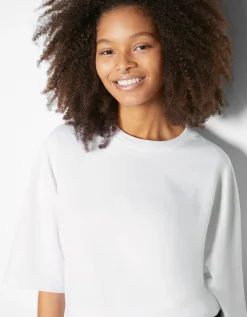FEMME BERSHKA TEST*T-shirt oversize à manches courtes