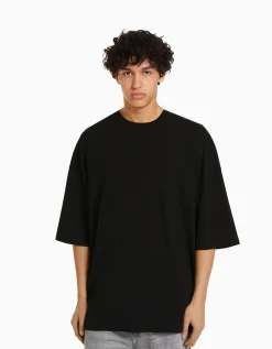 FEMME BERSHKA TEST*T-shirt oversize à manches courtes