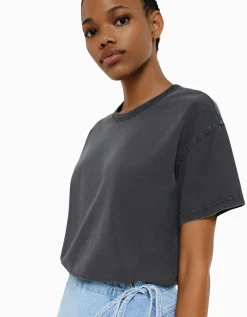 FEMME BERSHKA Personnalisables*T-shirt oversize à manches courtes