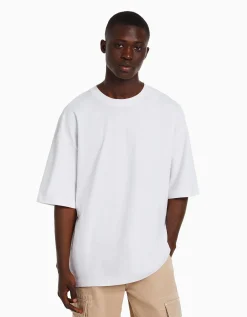 FEMME BERSHKA Personnalisables*T-shirt oversize à manches courtes
