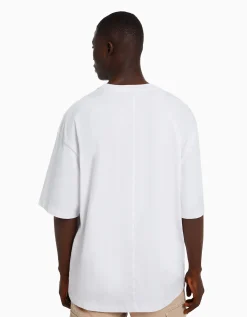 FEMME BERSHKA Personnalisables*T-shirt oversize à manches courtes
