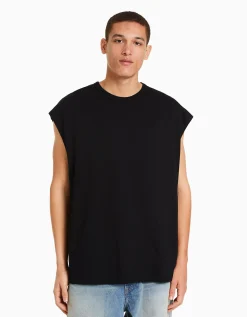 HOMME BERSHKA Tee-shirts*T-shirt sans manches oversize