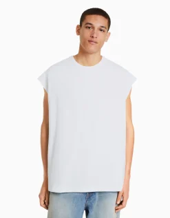 FEMME BERSHKA Personnalisables*T-shirt sans manches oversize