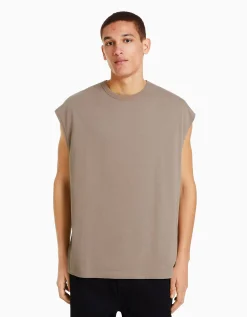HOMME BERSHKA Tee-shirts*T-shirt sans manches oversize