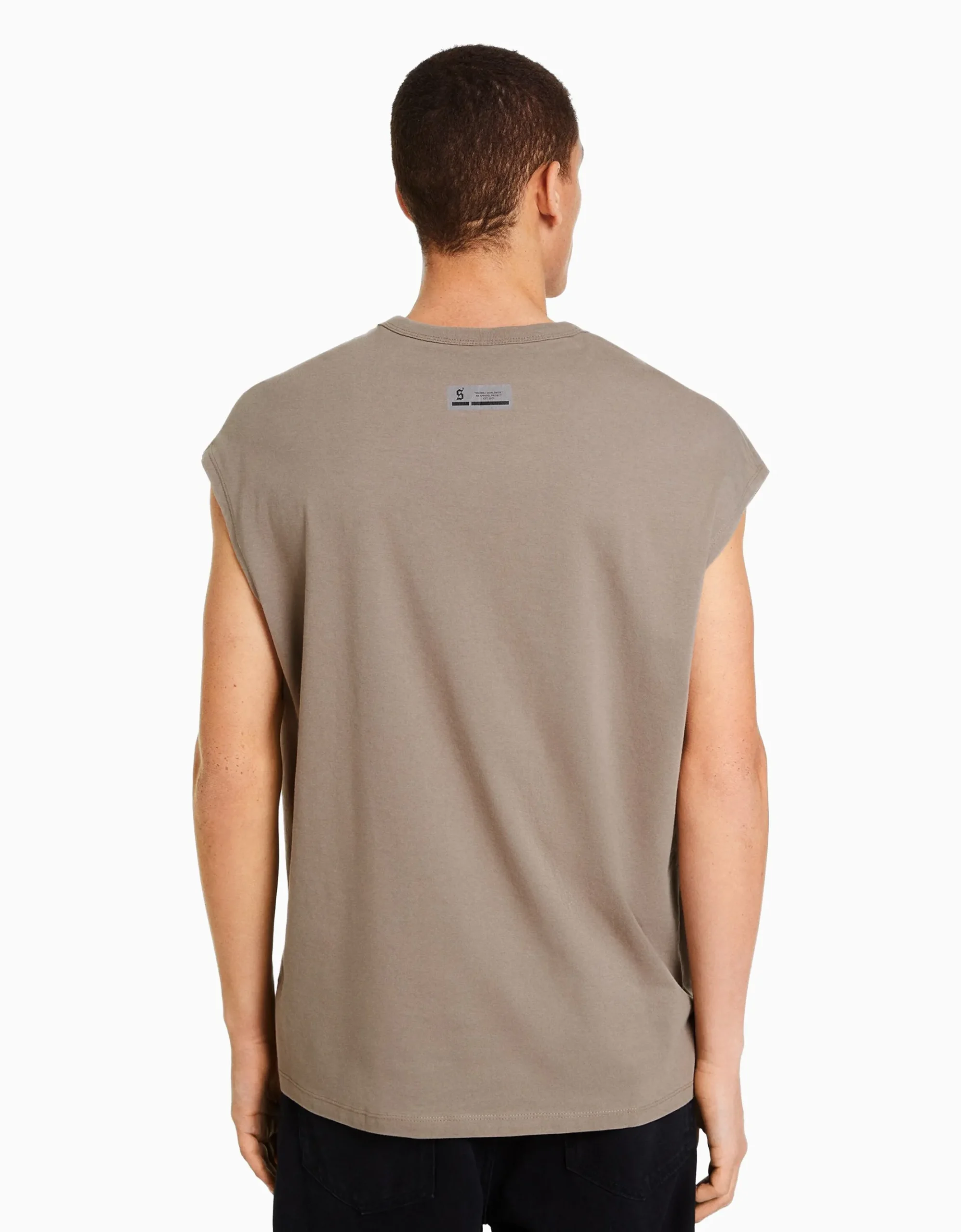 HOMME BERSHKA Tee-shirts*T-shirt sans manches oversize