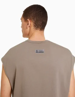 HOMME BERSHKA Tee-shirts*T-shirt sans manches oversize