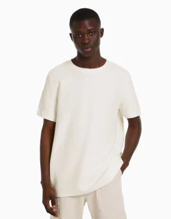 HOMME BERSHKA Join Life*T-shirt texturé à manches courtes