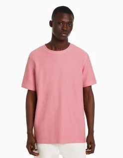 HOMME BERSHKA Vêtements*T-shirt texturé à manches courtes