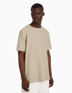 HOMME BERSHKA Vêtements*T-shirt texturé à manches courtes