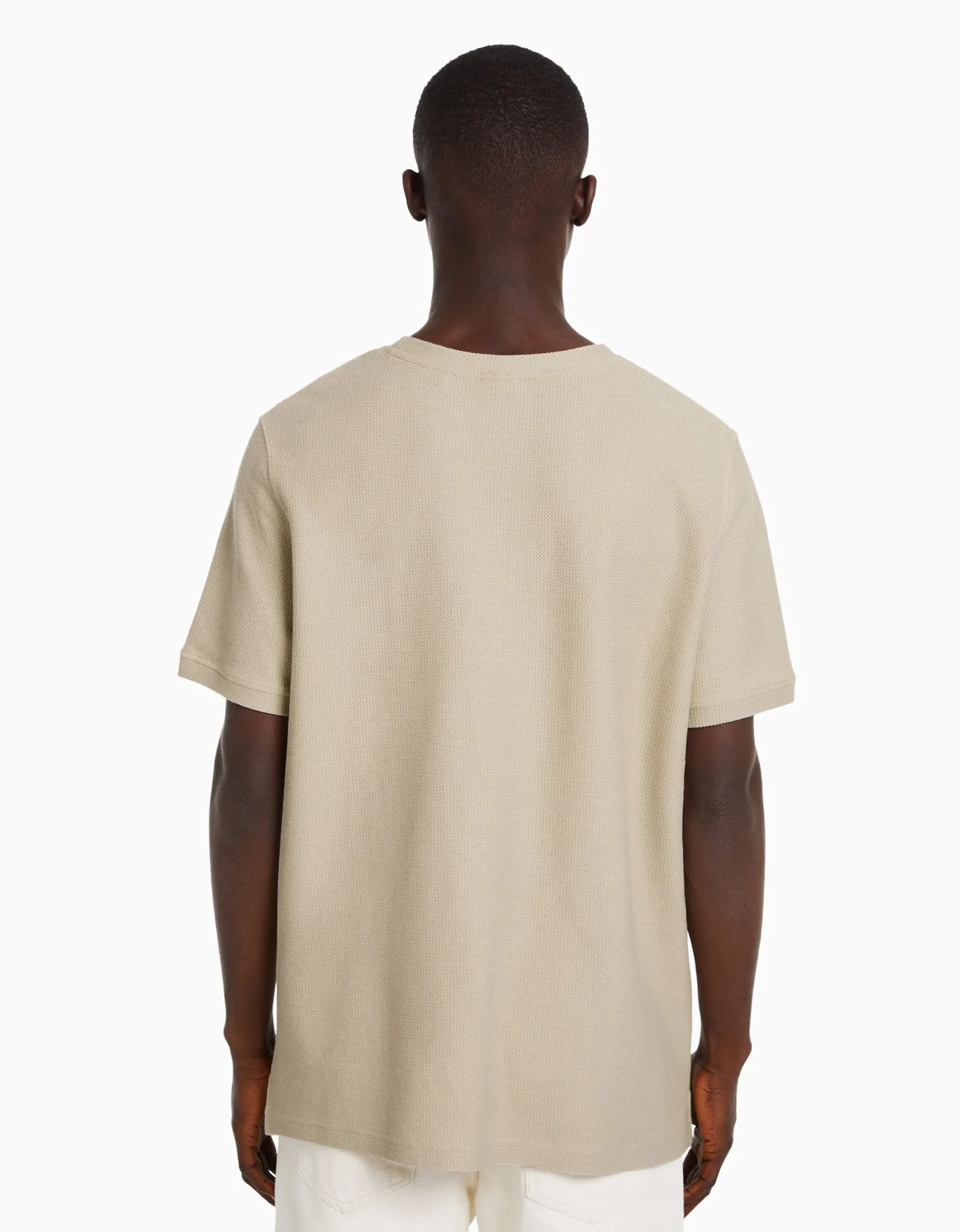 HOMME BERSHKA Vêtements*T-shirt texturé à manches courtes