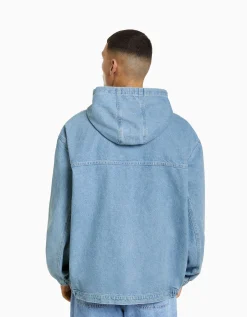 HOMME BERSHKA Blousons et manteaux*Veste en jean capuche