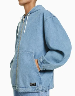 HOMME BERSHKA Blousons et manteaux*Veste en jean capuche