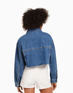 FEMME BERSHKA Vêtements*Veste en jean courte