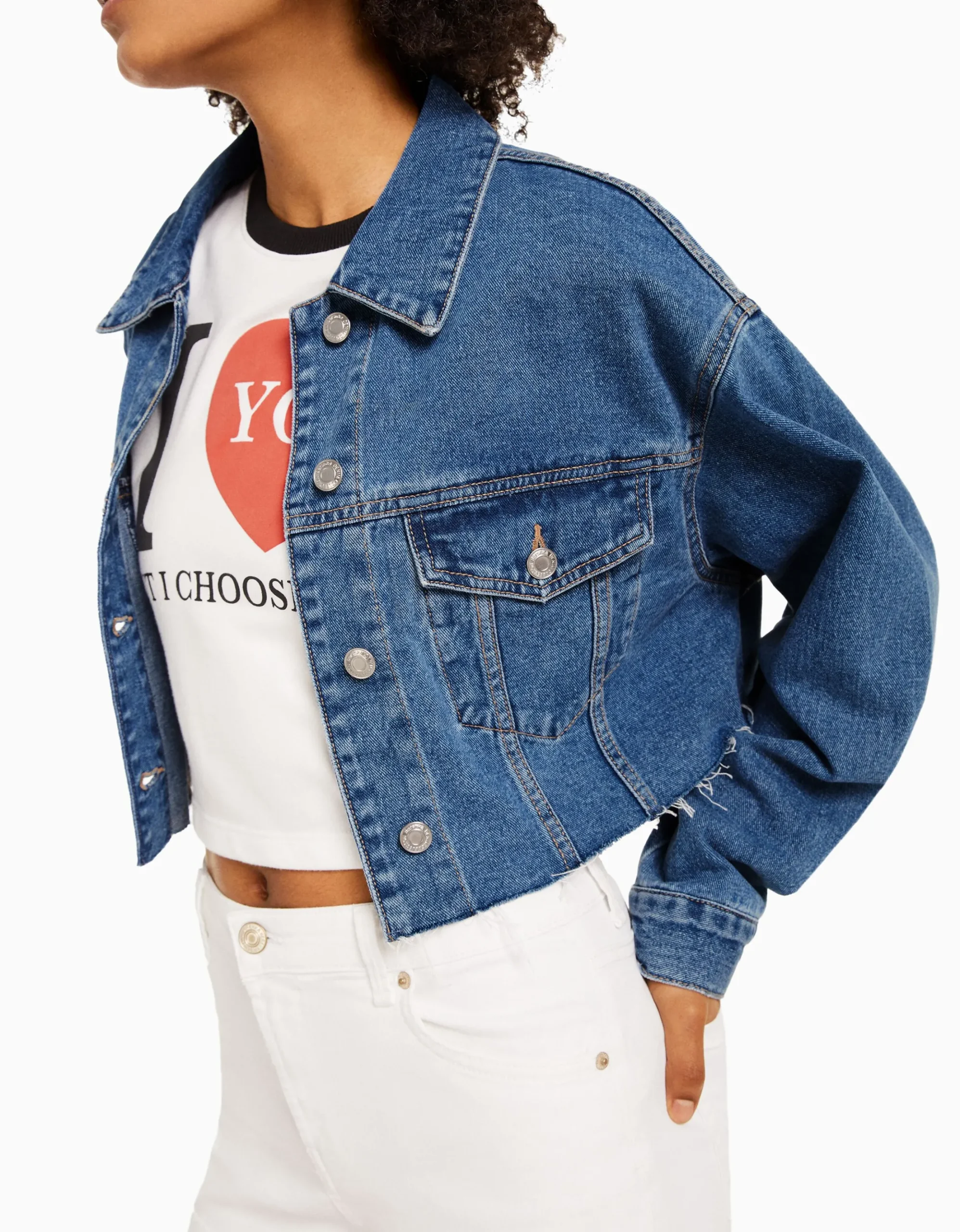 FEMME BERSHKA Vêtements*Veste en jean courte