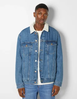HOMME BERSHKA Blousons et manteaux*Veste en jean doublure polaire