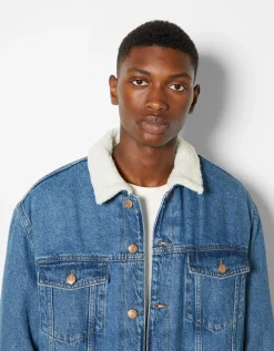 HOMME BERSHKA Blousons et manteaux*Veste en jean doublure polaire