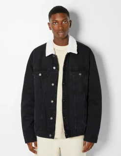 HOMME BERSHKA Blousons et manteaux*Veste en jean doublure polaire