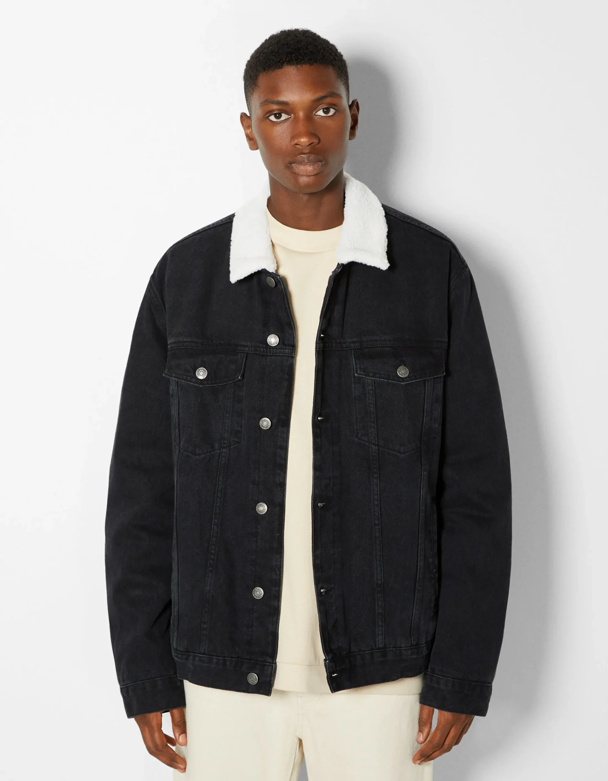 HOMME BERSHKA Blousons et manteaux*Veste en jean doublure polaire