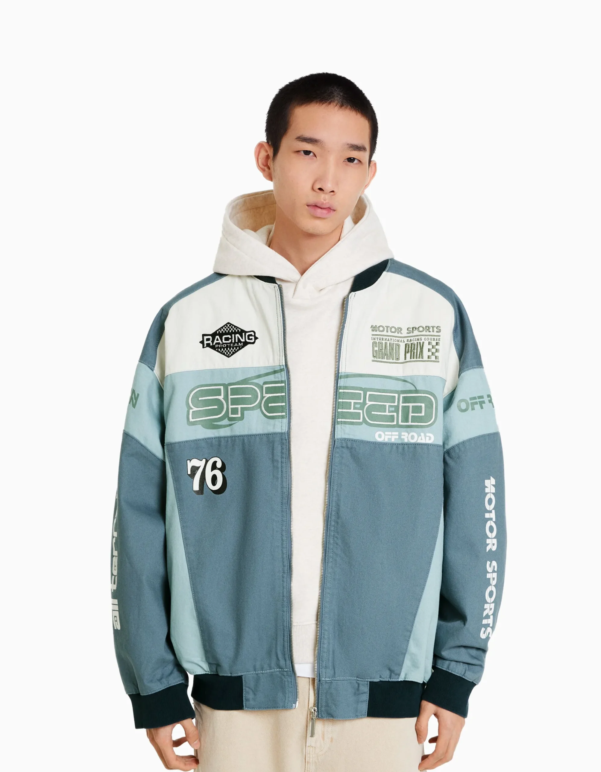 HOMME BERSHKA Vêtements*Veste en jean racing