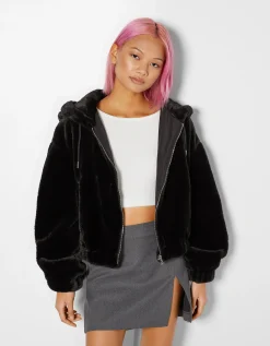 FEMME BERSHKA Vestes*Veste polaire à capuche
