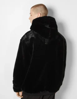 HOMME BERSHKA Blousons et manteaux*Veste polaire à capuche